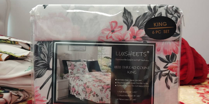 Juego de sabanas de 6 piezas 85 gs. Medida King doble plaza. Sábana con elástico 195*200 cm. Sábana lisa 255*270 cm. 4 fundas de 50*100 cm. VARIOS ESTILOS