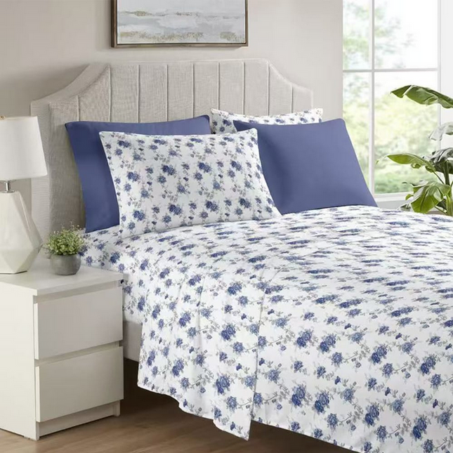 Juego de sabanas de 6 piezas 85 gs. Medida King doble plaza. Sábana con elástico 195*200 cm. Sábana lisa 255*270 cm. 4 fundas de 50*100 cm. VARIOS ESTILOS