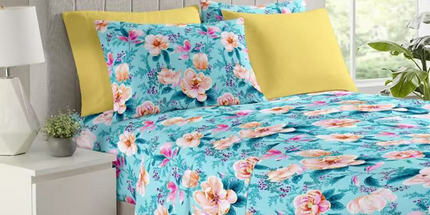 Juego de sabanas de 6 piezas 85 gs. Medida King doble plaza. Sábana con elástico 195*200 cm. Sábana lisa 255*270 cm. 4 fundas de 50*100 cm. VARIOS ESTILOS