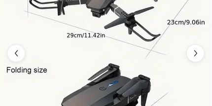 Dron E88PRO Negro plegable con doble cámara y control remoto, despegue y aterrizaje fácil con un solo clic, cuadricóptero de control remoto