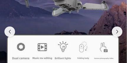 Dron E88PRO Negro plegable con doble cámara y control remoto, despegue y aterrizaje fácil con un solo clic, cuadricóptero de control remoto