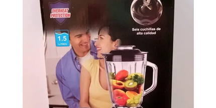 Licuadora Cosmos vaso de VIDRIO 1.5 litros  400 Watt con milinillo