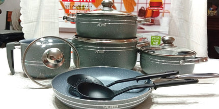 OLLAS PUMI 5 unidades cubierta antihiaderente con sartén y caserola con 2accesorios