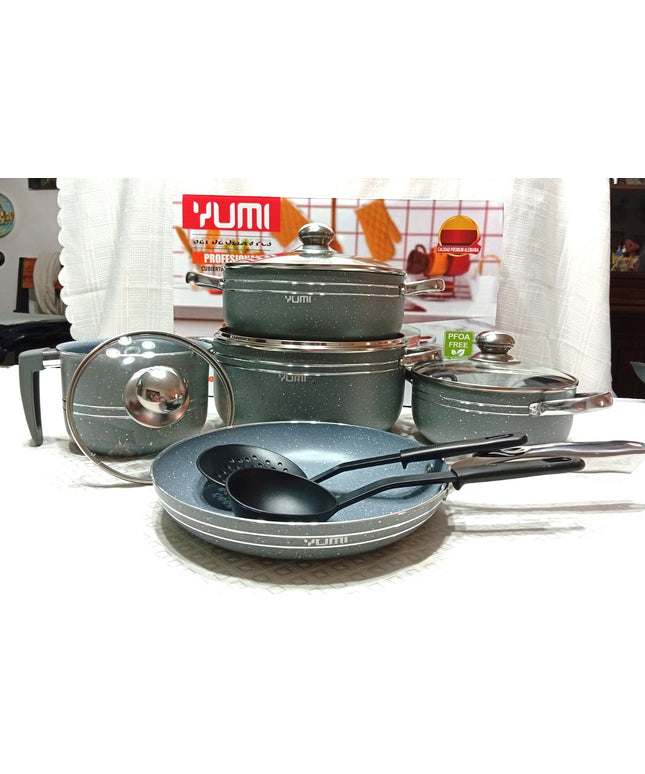 OLLAS PUMI 5 unidades cubierta antihiaderente con sartén y caserola con 2accesorios