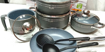 OLLAS PUMI 5 unidades cubierta antihiaderente con sartén y caserola con 2accesorios