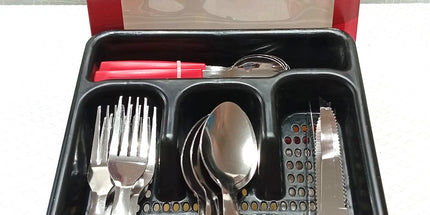 Set de cubiertos Holystar de origen aleman con portacubiertos 25 piezas