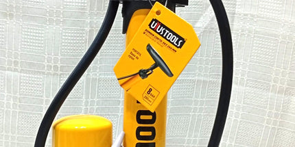 Inflador UYUSTOOLS de pie con cámara de aire lateral de 8 bars para motos o bicicletas