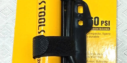 Inflador UYUSTOOLS reforzado para bicicleta o motos de doble pico de 4 bares de presion. Compacto