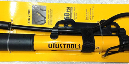 Inflador UYUSTOOLS reforzado para bicicleta o motos de doble pico de 4 bares de presion. Compacto