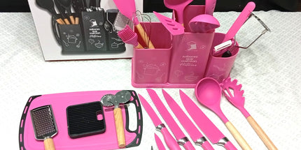 Utensillos de cocina set de 24 unidades con contenedor. De gran calidad