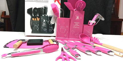 Utensillos de cocina set de 24 unidades con contenedor. De gran calidad