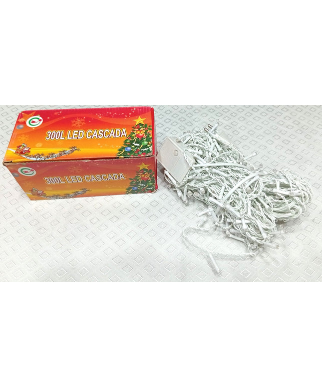 Cascada de 300 luces led para fiesta, ornamentación, articulos navideños