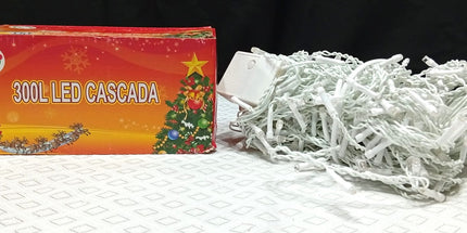 Cascada de 300 luces led para fiesta, ornamentación, articulos navideños
