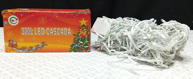 Cascada de 300 luces led para fiesta, ornamentación, articulos navideños