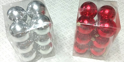 Caja de 12 adornos redondos navideños