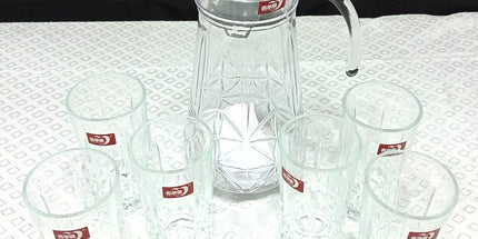 Jarra DER GLASS de vidrio con 6 vasos