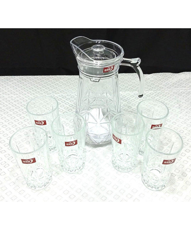 Jarra DER GLASS de vidrio con 6 vasos
