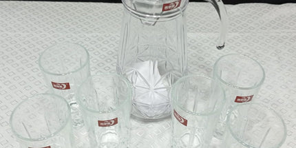 Jarra DER GLASS de vidrio con 6 vasos