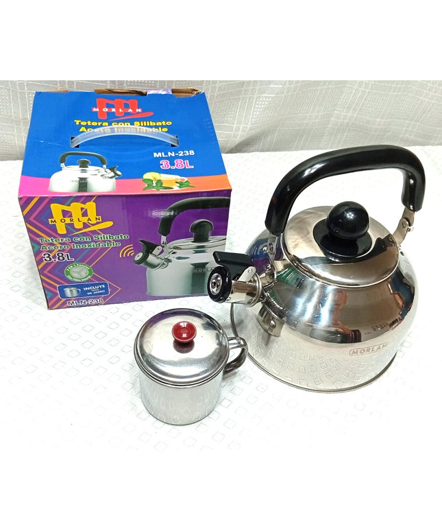 Pava silvadora 3.8 litros de acero inoxidable con jarro de acero con tapa