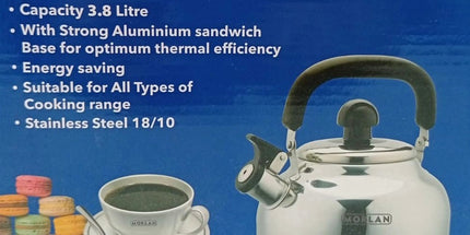 Pava silvadora 3.8 litros de acero inoxidable con jarro de acero con tapa