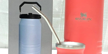 Termo con pico vertedor de 1.9 litros con mate y bombilla. Para frio y calor