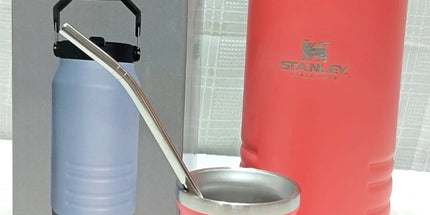 Termo con pico vertedor de 1.9 litros con mate y bombilla. Para frio y calor