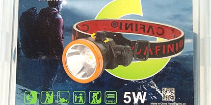 Linterna minera deportiva de 5W con regulador de intensidad y moviminetos