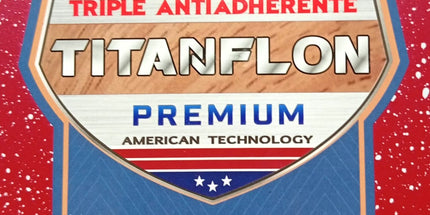 Set de 3 sarténes de teflón BRIKEINA de distintas dimensiones y un utensillo