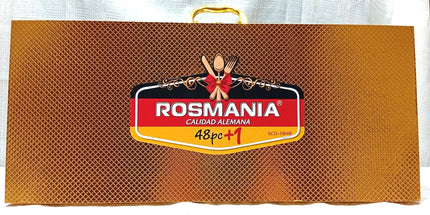 Cubiertos Rosmania de acero inoxidable 48 piezas con detalles dorados