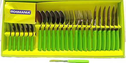 Juego de cubiertos Rosmania caja de 25 piezas en distintos colores