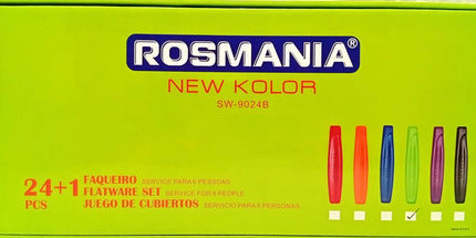 Juego de cubiertos Rosmania caja de 25 piezas en distintos colores