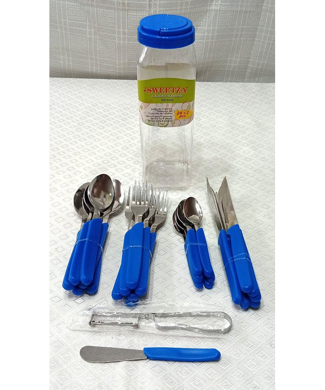 Cubiertos Sweetza 26 piezas con mango de plástico duro TUBO