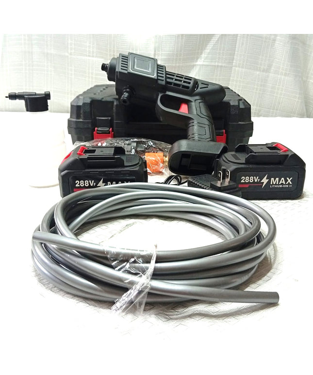 Hidrolavadora manual con doble batería recargable para limpieza de autos y del hogar