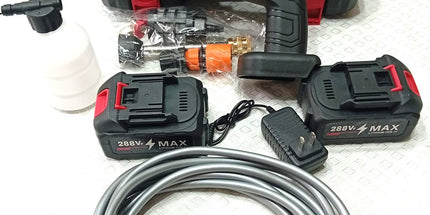 Hidrolavadora manual con doble batería recargable para limpieza de autos y del hogar