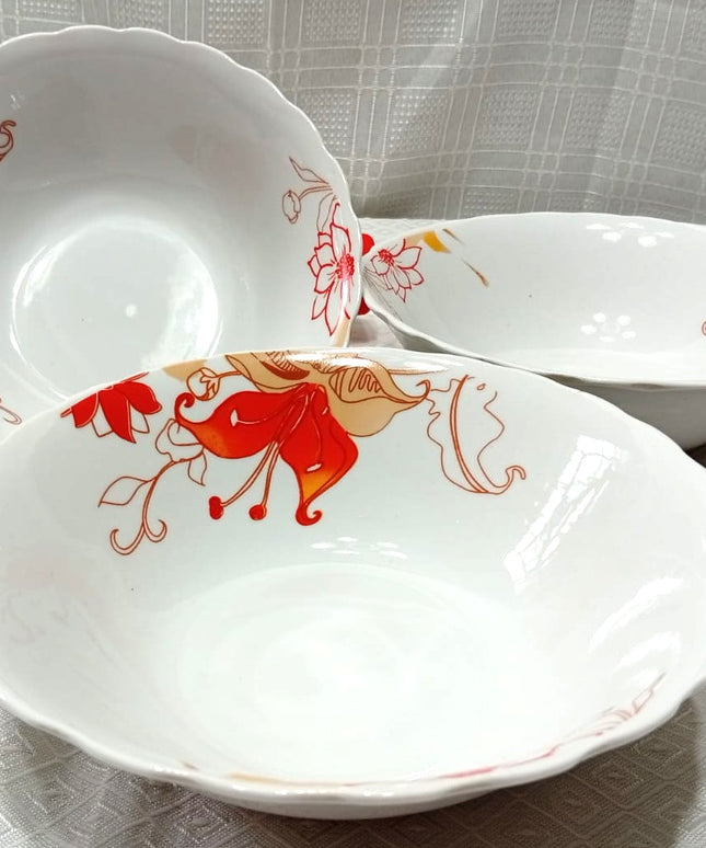 Set de 3 ensaladeras de ceramica estampada
