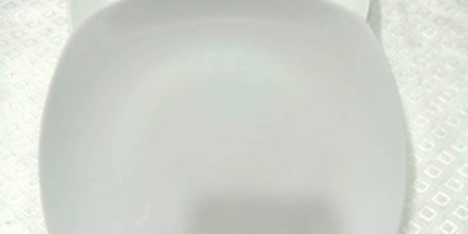 Juego 6 platos semicuadrados de céramica blanca 28 cm de diametro