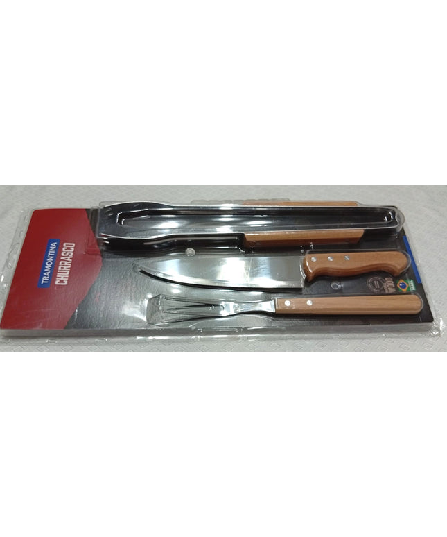 Juego de ASADO  TRAMONTINA Cuchillo Tenedor y Pinza