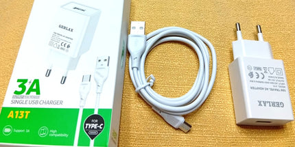 Cargador Tipo C GERLAX 3A carga rapida