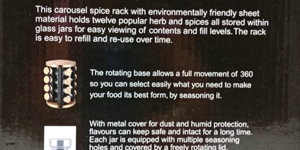 Especiero giratorio para 16 compartimientos con detalles dorados