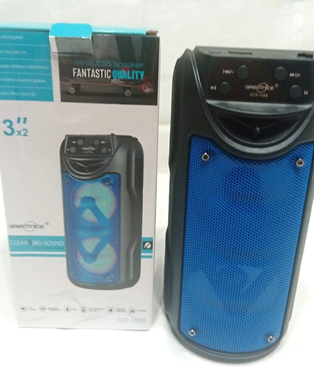 Parlante de dos salidas 2 x3" de alto sonido con carga USB