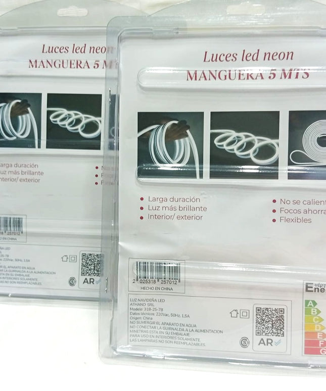 TIRA LED NEON BLANCA 5 metros .