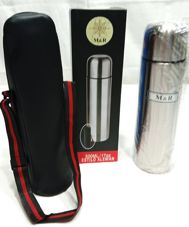 Termo bala acero 500 cc con estuche para colgar