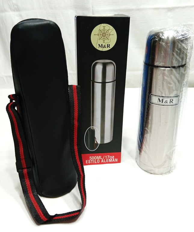 Termo bala acero 500 cc con estuche para colgar