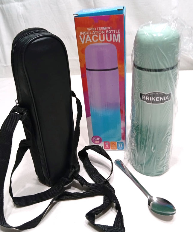 Termo 500 cc color con estuche para colgar y cucharita