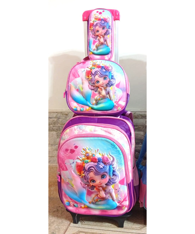 Mochila tres cuerpos con carrito. MOchila , lanchera y cartuchera. Excelnte calidad