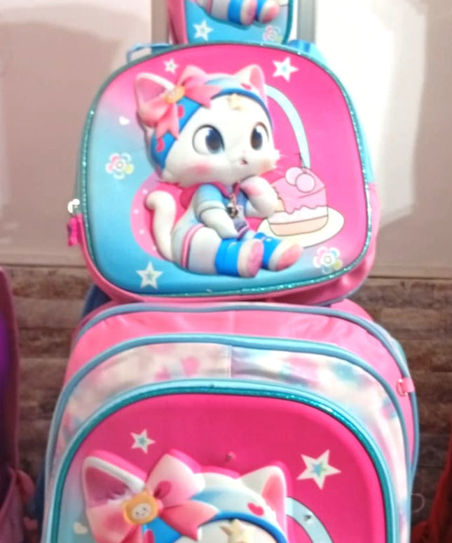 Mochila tres cuerpos con carrito. MOchila , lanchera y cartuchera. Excelnte calidad