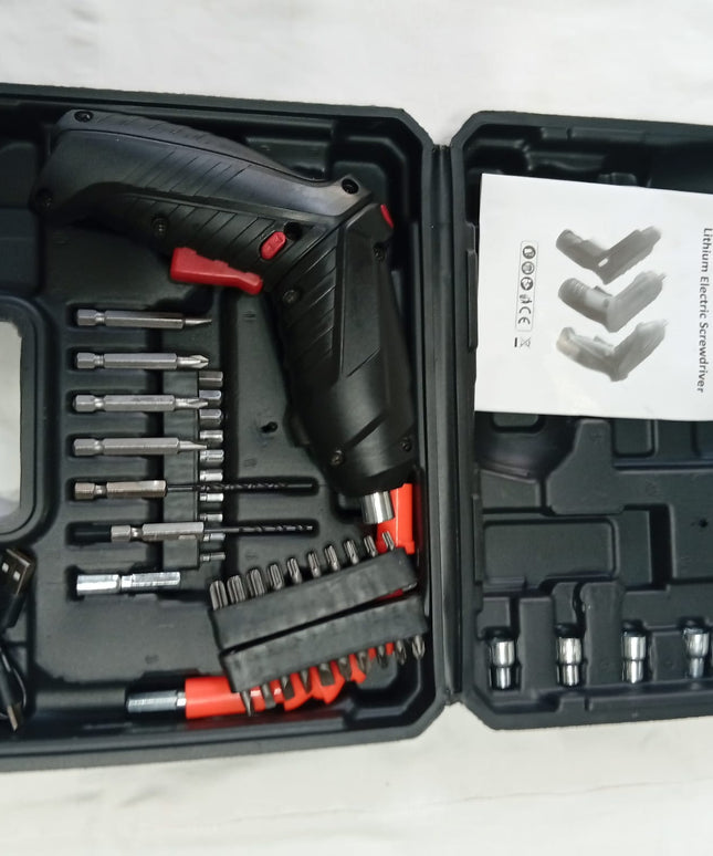 Destornillador eléctrico USB caja con multiples accesorios