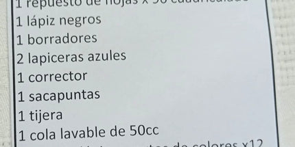 Utiles escolares. SET PRIMARIA N 2