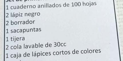 Utiles escolares. Set PRIMARIA N1