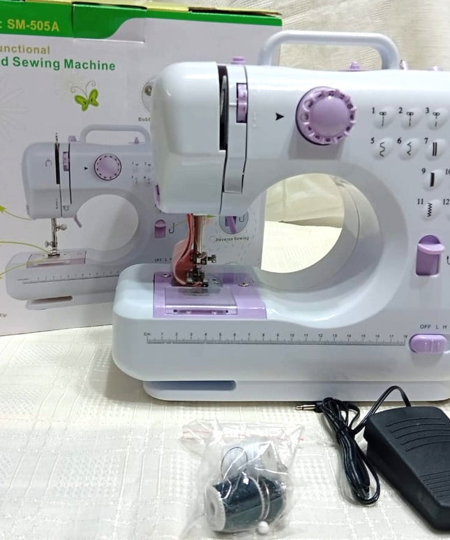 Máquina de coser HAUSEHOLD modelo SM-505A 12 tipos de costura distintos con pedal